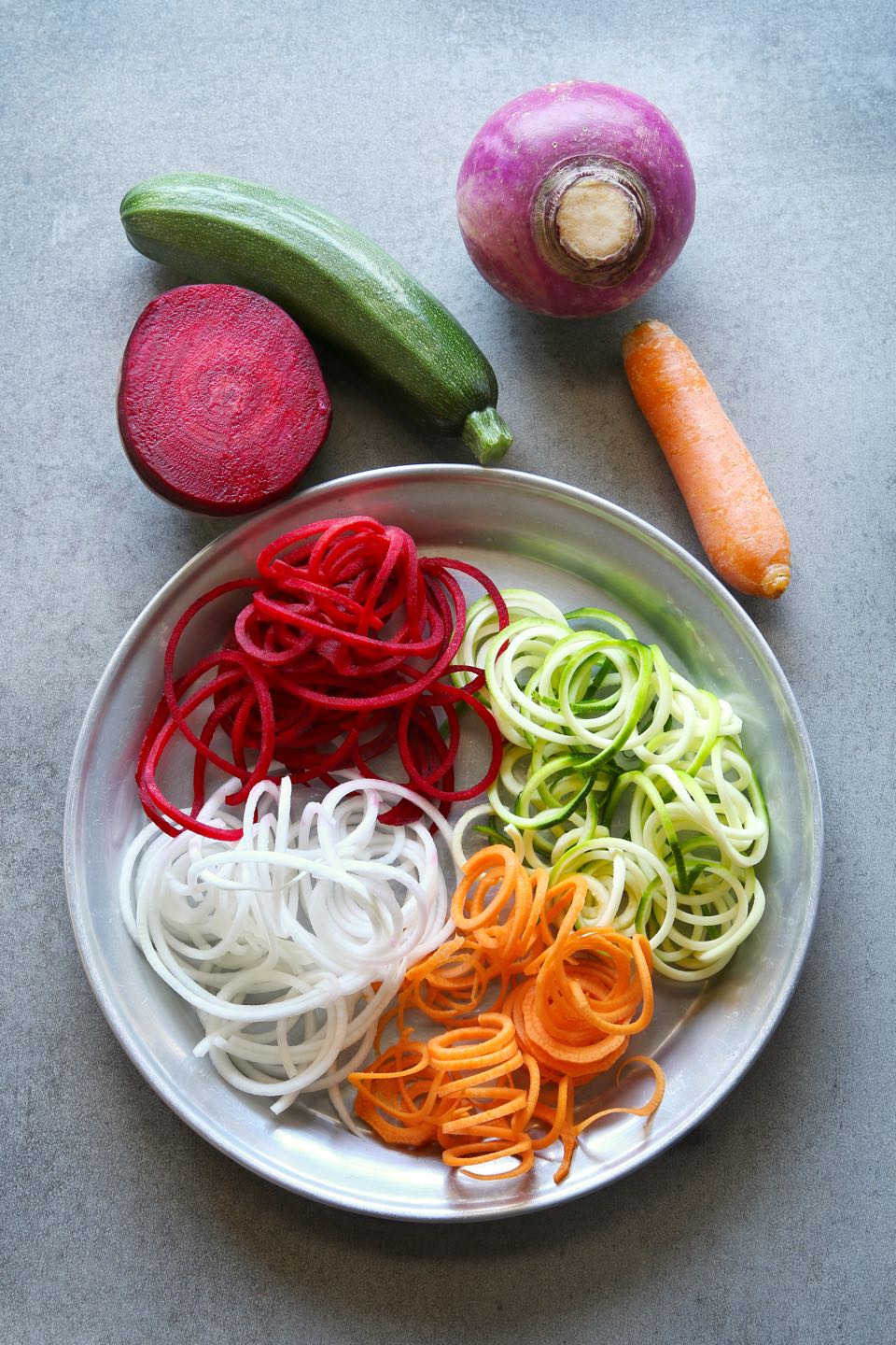 Spiralized Vegetables On A Plate